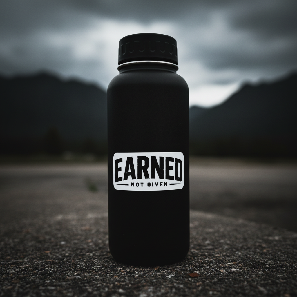 Earned Not Given Sticker - Lifestyle Shot