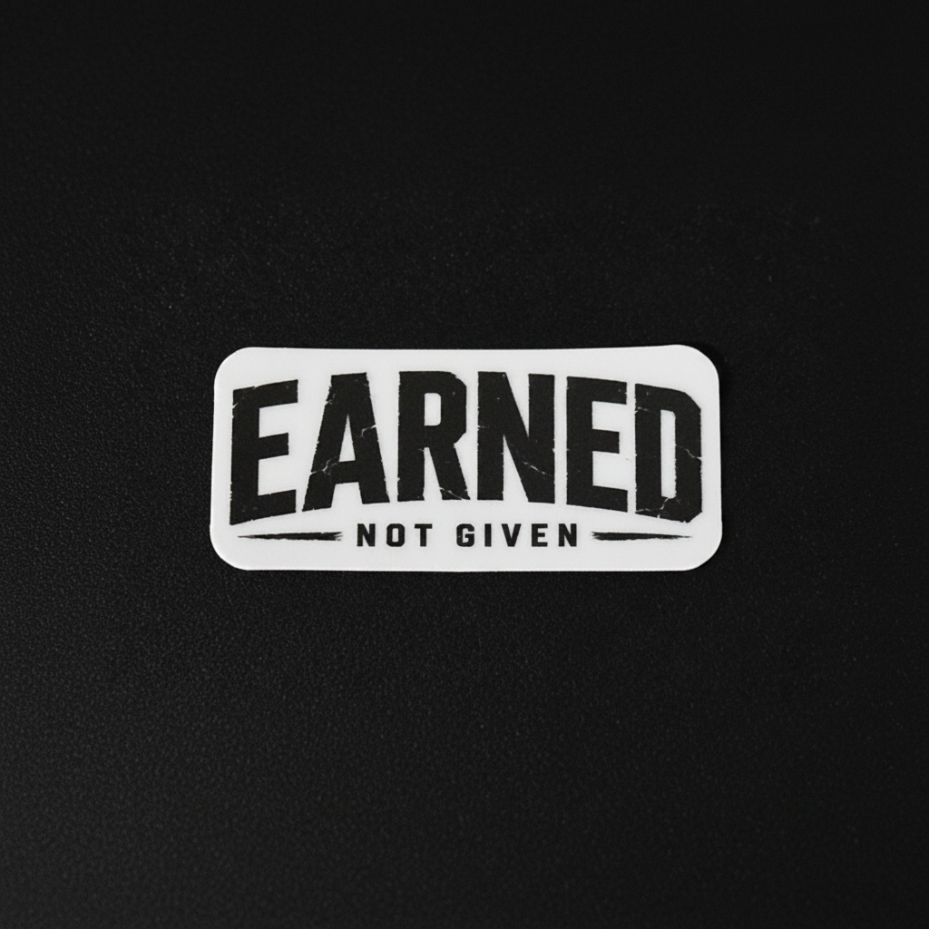 Earned Not Given Sticker - Product Photo